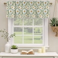 thumbnail image 2 of White Daisy Curtain Valances for Windows, Kitchen Valance Window Treatments Panel 2 Pack, Sage Green Botanical Flowers Floral Country Rod Pocket Short Curtains for Bathroom Bedroom 42 x 12 Inch, 2 of 8