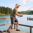 thumbnail image 6 of Outdoor UPF50+ Mesh Sun Hat Wide Brim Fishing Hat with Neck Flap Sun Hat for Men Women,One Size, 6 of 7