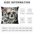 thumbnail image 5 of Halloween Decorative Pillow Cover Vintage Floral Skull Gothic Crow Throw Pillow Case  White Black Style Day of The Dead Home Decor Cushion Cover, 5 of 5