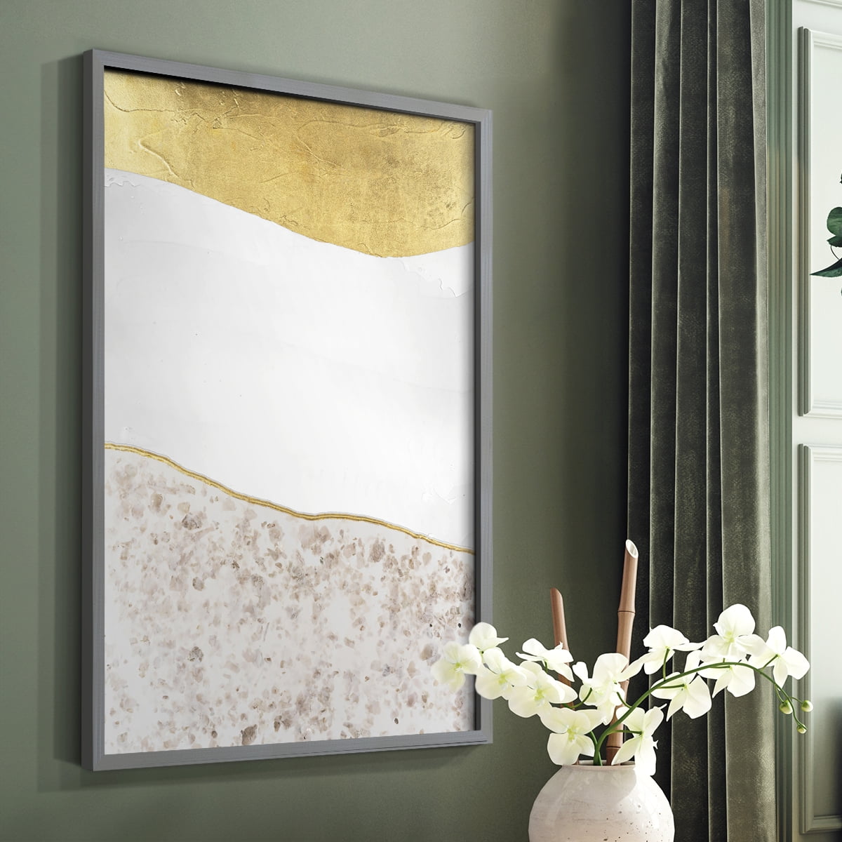 Whitestone I Framed Print in Gray Solid Wood 22 x 28 Framed Print