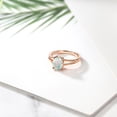 thumbnail image 4 of Gem Stone King 1.00 Ct Oval Cabochon White Simulated Opal 18K Rose Gold Plated Silver Solitaire Engagement Ring, 4 of 4