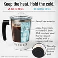 thumbnail image 6 of OUTSIDER Stainless Steel Vacuum Insulated Coffee Mug/Cup with Rotating Handle and Spill Proof Lid – Great Travel Tumbler for Outdoor, Home, Office – 17 ounces, White, 6 of 9