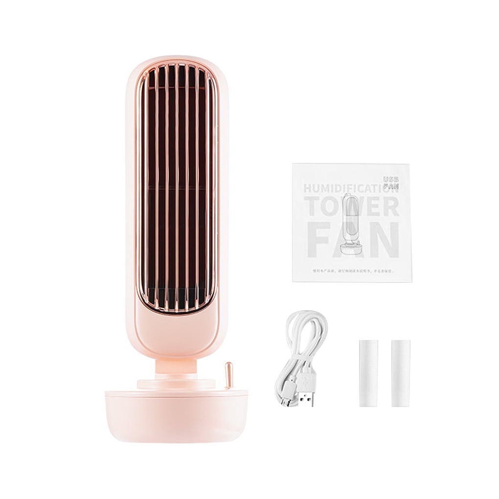 Water Cooler 5W 220ml Adjustable Water Cooling Air Conditioner Adjustable Air Fan Portable Personal Air Conditioner Humidifier, Pink