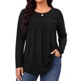 thumbnail image 3 of WellSize Plus Size Women Blouses Lace Long Sleeve Boho Tops Crew Neck Fall Shirts Trendy Tunic Blouses, 3 of 9