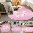 thumbnail image 5 of Round Area Rug 6 Ft, Valentine's Day Washable Non-Slip Circle Carpet for Living Room/Bedroom, Pink Bowknot Ribbon Modern Mother's Day Low-Profile Indoor Mats Collection Rugs for Residential, 5 of 8