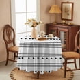 thumbnail image 5 of Boho Triangle Round Tablecloth 54 inches Stripes Geometric Black Waterproof Oil-Proof Table Cloth Round Table Cover for Holiday Party Picnic Dinner Decor Indoor and Outdoor Use, 5 of 9