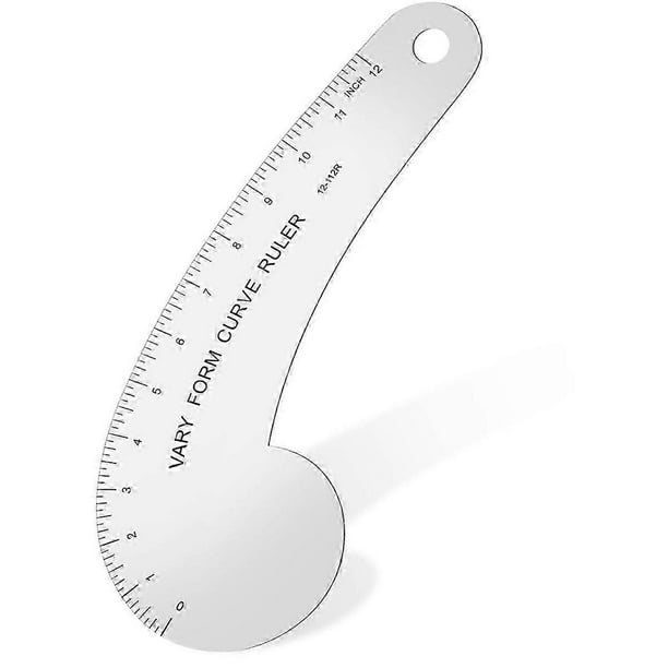 Vary Form Curve Ruler 12Inch Solid Metal French Curve Hip Curve Ruler for Measuring Sewing Design M