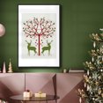 thumbnail image 6 of Christmas Des - Deer and Heart Tree, On Cream - Framed Gallery Wrapped Holiday Canvas - 27 x 41 - Black Frame, 6 of 8