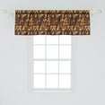 thumbnail image 2 of Ambesonne Island Valance Pack of 2, Summer Tropical Leaves Motif, 54"X18", Seal Brown and Orange, 2 of 4