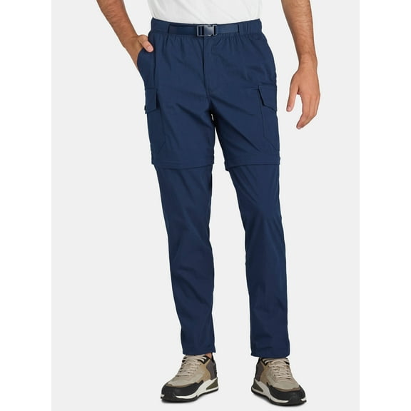 Ozark Trail Men's and Big Men's Zip Off Convertible Cargo Pants, Sizes 30-46