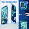 thumbnail image 6 of Casetego for Samsung Galaxy S24 Ultra 5G Case Shockproof Three-Layer Heavy Duty Hybrid Sturdy High Impact Protective Cover Girls Women Case,Blue Butterfly, 6 of 7