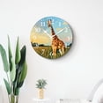 thumbnail image 4 of 10 Inch Wall Clock Battery Operated Silent Clock Decorative for Office, Kitchen, Outdoor, Living RoomPixel Giraffe on Green Grass Creative, 4 of 4