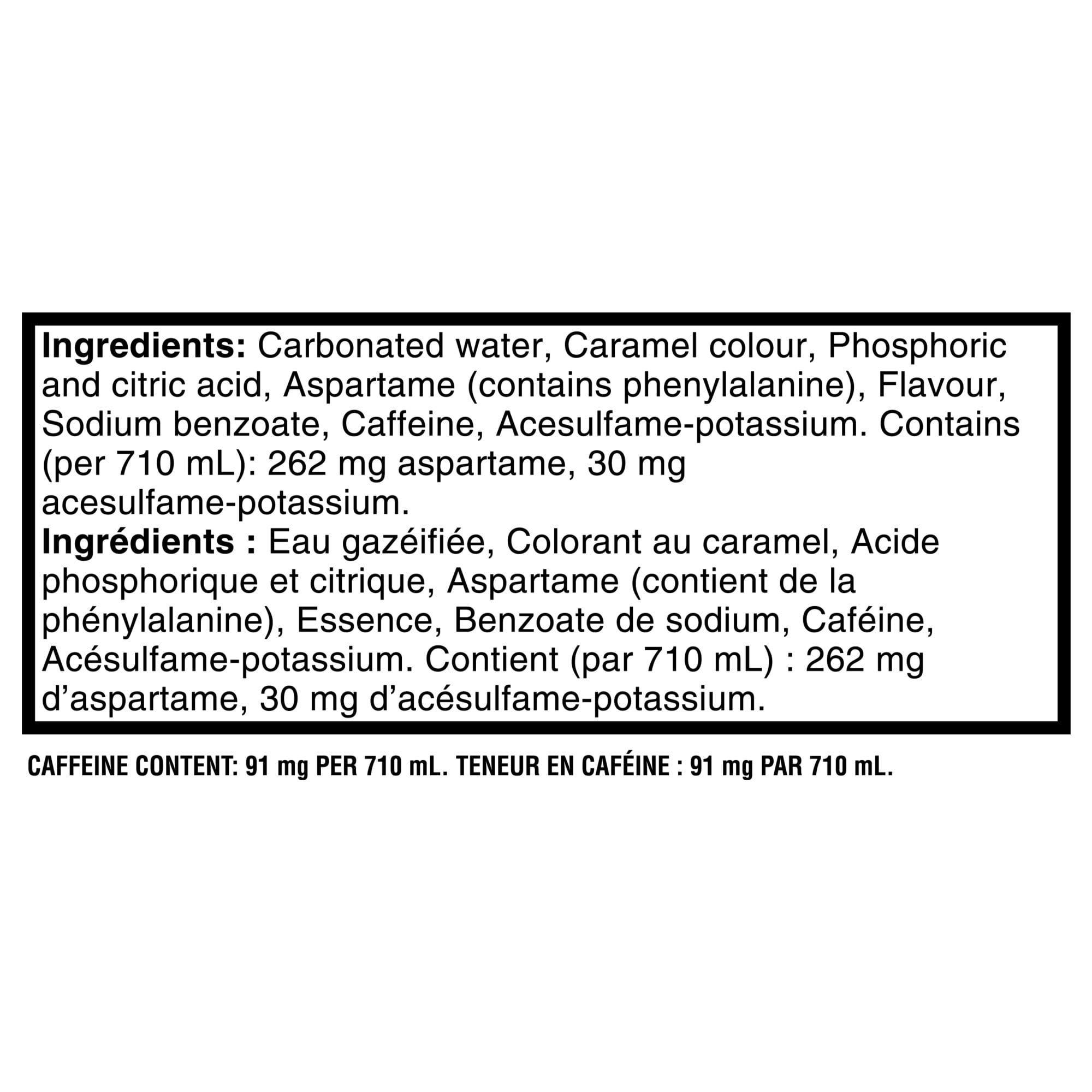 Coke Diète Bouteilles, 710 mL, 6 Pack 6 x 710 mL