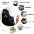 thumbnail image 2 of COOKEY Fleece Blanket Queen Size Black - 300GSM Soft Fluffy Microfiber Anti-Static Queen Blanket 90"x90" for Bed, 2 of 10