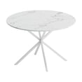 thumbnail image 5 of Claerance! Enyopro Round Dining Table for 4, 47" Modern Kitchen Table with Metal Cross Legs, 10-Minute Assembly, Removable Top for Living Room, Small Spaces, White, 5 of 7
