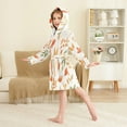 thumbnail image 4 of FORMRS Niños Bathrobe Unisex Hooded Robe Soft Plush Pajamas Sleepwear, Size 2-3T, Beige Autumn Leaves, 4 of 7