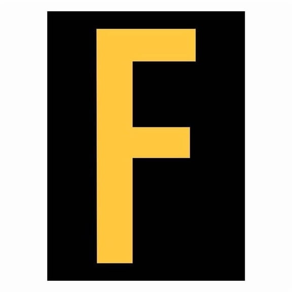 Stranco Reflective Letter Label,F,2-1/2in H,PK25 RUM200-F-YB