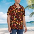 thumbnail image 3 of Xecao Warm Plants and Mushrooms Print Hawaiian shirt - A Stylish Short-Sleeve Button-Down for Men, Perfect for Casual Beach and Tropical Outings.,Large, 3 of 7