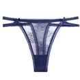 thumbnail image 4 of Gibobby Lencería para mujer sexy tangas Ropa interior transparente de encaje con bordado de flores para mujer, Tanga Sexy, calzoncillos transparentes transparentes(Azul, G), 4 of 5