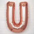 thumbnail image 2 of Efavormart 40" Metallic Blush/Rose Gold Mylar Foil Helium/Air Letter Balloons - U, 2 of 7