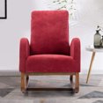 thumbnail image 6 of Luccalily Rocking Accent Chair, Upholstered Glider Chair with Fabric Padded Seat and Solid Wood Base, Armchair with Side Pocket for Nursery,Modern Design for Living Room, Bedroom, 6 of 9