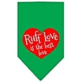 thumbnail image 2 of Ruff Love Screen Print Bandana Emerald Green Large, 2 of 2