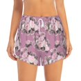 thumbnail image 2 of Rateoe Rose Flowers Printed 2 in 1 Women's Workout Shorts for Athletic Gym Running Shorts with Phone Pockets-XX-Large, 2 of 7