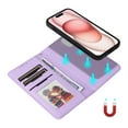 thumbnail image 6 of SaniMore for iPhone 14 Wallet Case, Detachable Strong Magnetic PU Leather Flip Cover PU Leather with Magnetic Shell Card Slots Cash Pocket Wristlet Strap Full Body Protective Stand Shell, Purple, 6 of 12