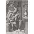 thumbnail image 2 of Lucas Van Leyden 17x24 Black Ornate Framed Double Matted Museum Art Print Titled: Caritas (1530), 2 of 5