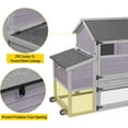 thumbnail image 5 of Aivituvin Mobile Chicken Coop with Wheels Expandable Hen House with Two-Section Nesting Box, Predator-Resistant Locks, UV-Resistant Roof, Large Poultry Cage, Gray, 5 of 7