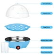 thumbnail image 5 of GYDEK Rapid Egg Cooker Electric for Hard Boiled, Poached, Scrambled Eggs, Omelets, Steamed Vegetables, Seafood, Dumplings, 7 capacity, with Auto Shut Off Feature,Blue, 5 of 7