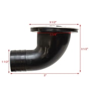 Gemlux Boat Low Profile Drain 89509 | 90 Degree 1 1/2 Inch SS Cap
