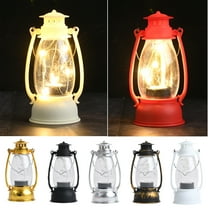 Christmas Decorative Flameless Lantern, Vintage Lantern Battery Power LED Outdoor, Hanging Flickering Flameless Lantern for Xmas Garden Patio Deck Yard Path, 5.12 In