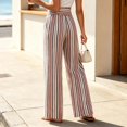 thumbnail image 5 of ClodeEU Women's High Waist Striped Wide Leg Pants,Casual Bohemian Vacation Flowy Trousers ,Women's Plus M, 5 of 8