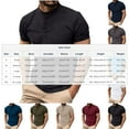 thumbnail image 2 of MELDVDIB Mens Linen T-Shirt Half-Button Crewneck Solid Color Short Sleeve Summer Tops Sport Gym Light Weight Stretch Comfy Breathable Pullover Tees, 2 of 6
