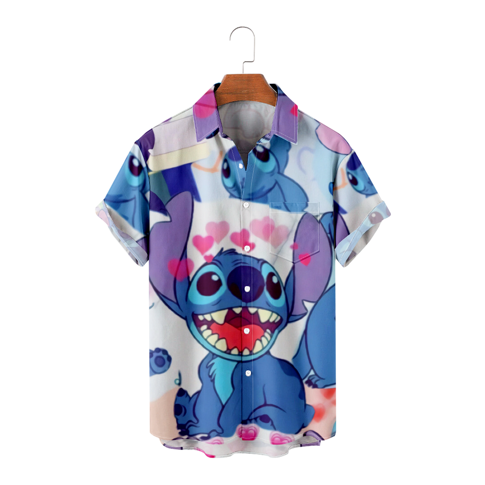 Disney Lilo & Stitch Short Sleeve Button Down Short Sleeves Fashion ...