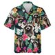 thumbnail image 3 of Camisas de mapache kawaii para hombre, blusas de playa con estampado 3D de animales lindos, blusas casuales de manga corta con solapa y botones para vacaciones, 3 of 5