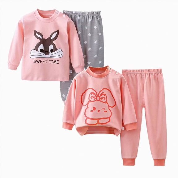 mgoYE Baby Clothes 3 6 12 18 24 Months 3T 4T 5T 6T Girls Fall Winter Outfits Toddler Fall Clothes Long Sleeve Patchwork Sweatshirt & Solid Pants Set 4Pcs Size 3-6 Months