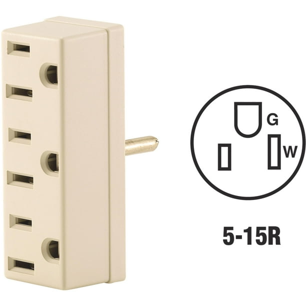Leviton Ivory Triple Tap PlugIn Outlet Adapter 0060069700I Walmart