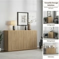 thumbnail image 6 of Surmoby 30.9''W Modern Buffet Cabinet Set of 2- Light Alder Wood Sideboard with Adjustable Shelves, for Dining Room, Living Room & Kitchen Storage,Oak, 6 of 8