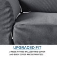 thumbnail image 4 of H.VERSAILTEX 2-Piece Jacquard Spandex Sofa Stretch Slipcover, Charcoal Gray, 4 of 7