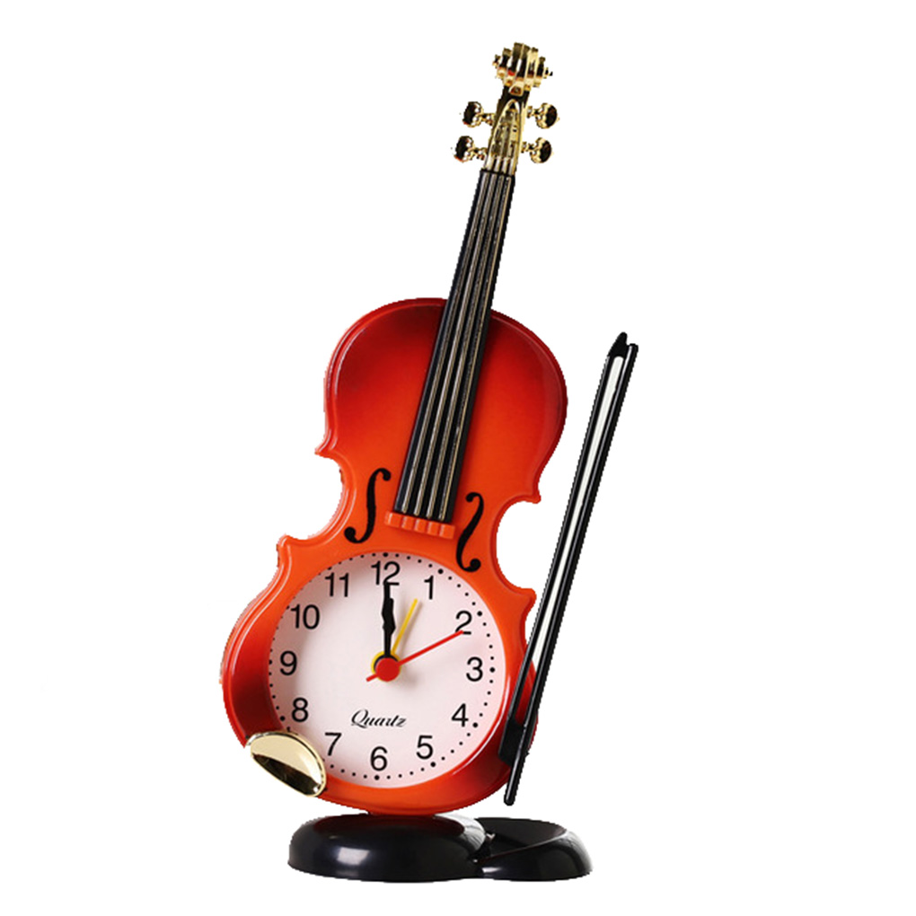 ABIDE Yihaifu Plastic Violin Shape Design Round Violin alarm Clock