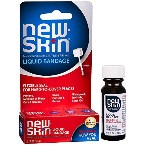 New-Skin Liquid Bandage 0.3 FL OZ, Liquid Bandage for Hard-to-Cover Cuts, Scrapes, Wounds, Calluses, and Dry, Cracked Skin (Packaging May Vary)