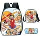 thumbnail image 5 of Mochila de una pieza para estudiantes de primaria y secundaria Mochila de dibujos animados con bandolera y estuche para lápices Conjunto de tres piezas, 5 of 5