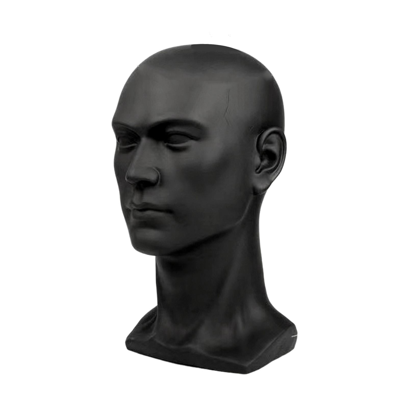 Serenable Male Mannequin Head Freestanding Stand for Making Market Barber Shop Matt Black