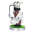 thumbnail image 1 of Porta bolígrafos de novedad con forma de bolsa de golf con bolígrafos para palos de golf y reloj marrón, 1 of 1