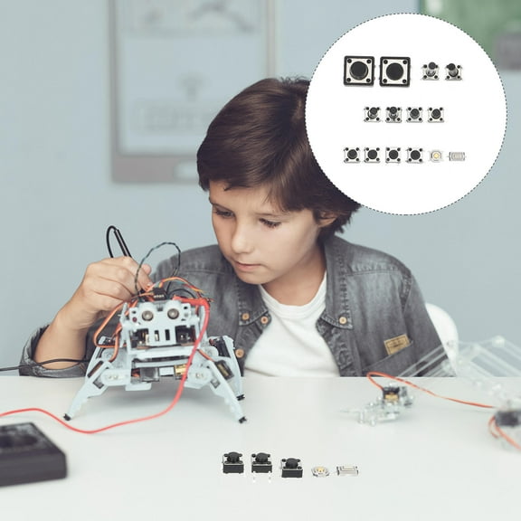 LABSERRON 140Pcs Tactile Push Button Switches for Television Audio Equipment Computer Multipurpose Black