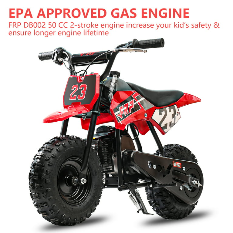 FRP DB002 Kid Dirt Bike, Mini Kid Dirt Bikes W/ EPA Approved Engine for  Kids Over Age 8, Upgrade Tires for Kid Dirt Bike Speed Up 20 Mph Weight  Support 165 LB