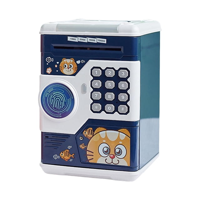 BELOVING Early Development Electronic Money Bank Password Protection Automatic Roll Money Blue