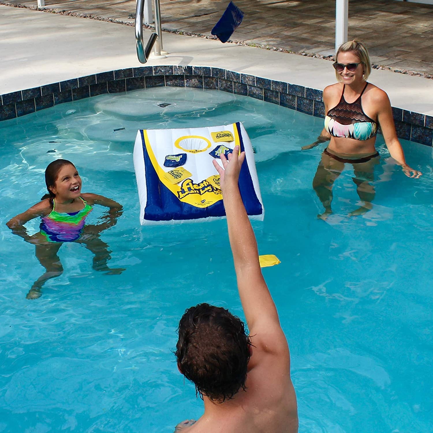 Driveway Games Floating Bean Bag Toss Inflatable Cornhole Game for Pool